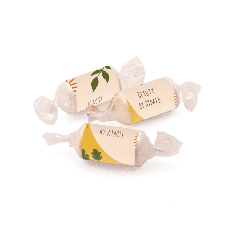 Personalised love hearts sweets in white with printed logo