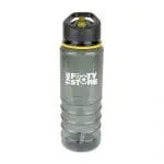 Branded Lucas 750ml Sports Bottle with dark body and yellow trim and sipper