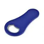 Promotional branded blue plastic magnetic bottle opener for printed logo