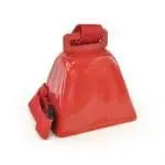 Branded Metal Cow Bell in Red