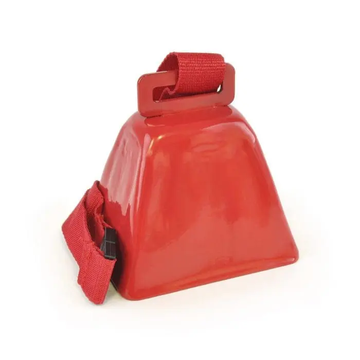 Branded Metal Cow Bell in Red