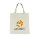 Promotional shopper bag with short handles in white with printed logo