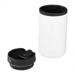 Branded Mojave Insulated Travel Mug 300ml in White with Black Lid