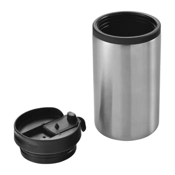 Branded Mojave Insulated Travel Mug 300ml in Silver with Black Lid