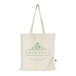 Promotional natural cotton foldable shopper bag with printed logo