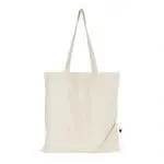 Promotional natural cotton foldable shopper bag with printed logo