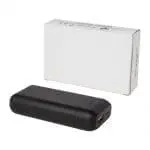 Promotional black high density power bank with printed logo in white box