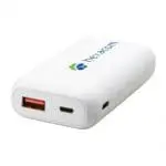 Promotional white high density power bank with printed logo