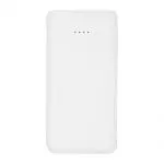 Custom-branded white plastic high density power bank with printed logo