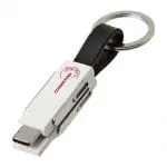 Printed One 4-in-1 Charging Cable with keyring and printed logo