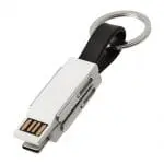 Branded One 4-in-1 Charging Cable with keyring and printed logo