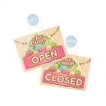 Branded Open & Closed Door Sign with suction cup attachment