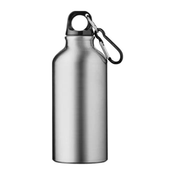 Branded Oregon Aluminium Bottle with Carabiner 400ml in various colours with printed logo or design