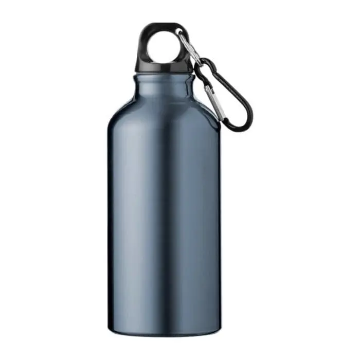 Printed Oregon Aluminium Bottle with Carabiner 400ml in lots of colours with printed logo or design