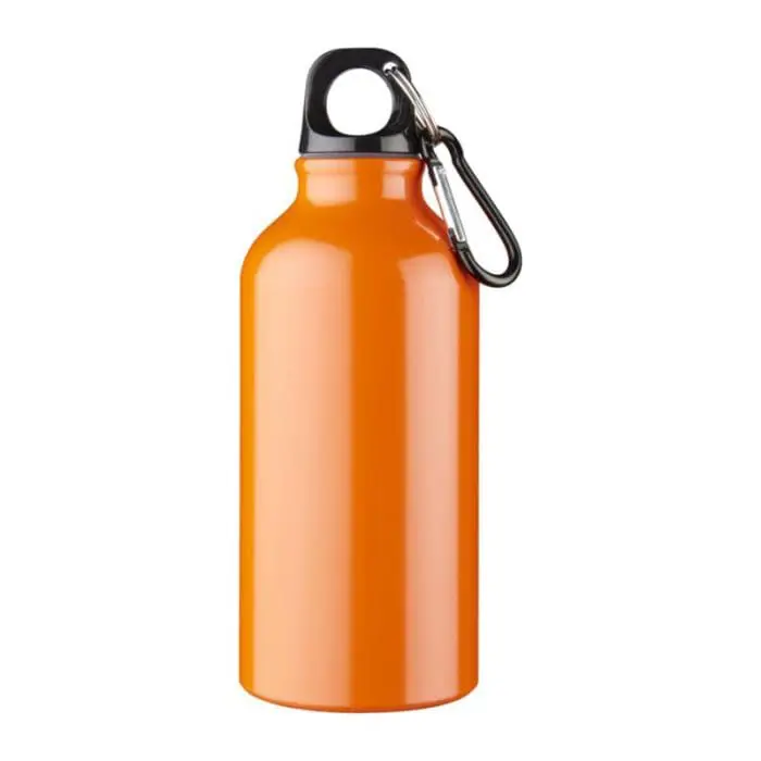 Branded Oregon Aluminium Bottle with Carabiner 400ml in various colours with printed logo or design