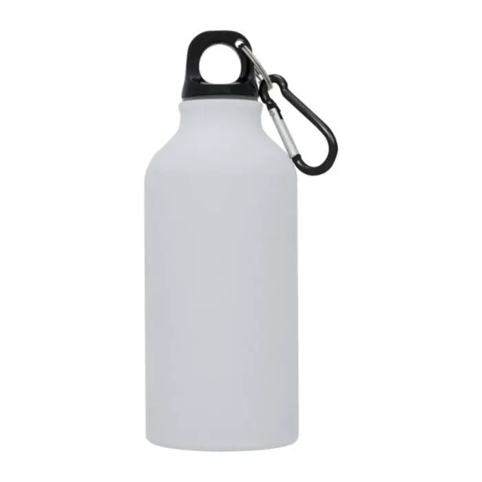 Branded Oregon Aluminium Matte Bottle 400ml in various colours with carabiner and printed logo