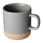 Branded Pascal Ceramic Mug 360ml with a speckled finish in Grey