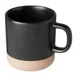 Branded Pascal Ceramic Mug 360ml with a speckled finish in Black