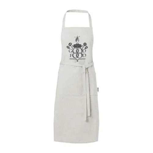 Branded Pheebs Recycled Cotton Apron in Light Grey