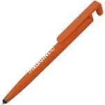 Promotional phone stand pen in orange with printed logo