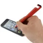 Promotional phone stand stylus pen in red with printed logo for smartphone