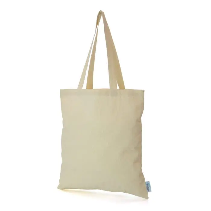 Personalised GRS cotton shopper bag in natural with printed logo