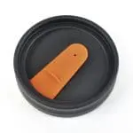 Promotional lid of Polo insulated travel mug 400ml in black and orange