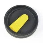 Promotional lid of Polo insulated travel mug 400ml in black and yellow