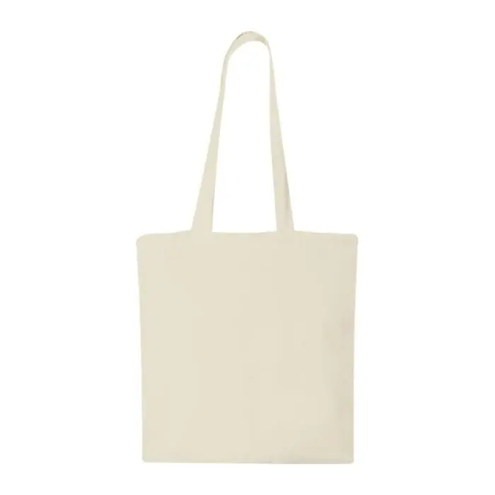 Custom-branded Cotton Shopper Tote Bags with handles in natural with printed logo