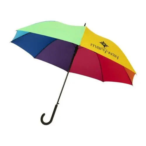 Promotional Rainbow Auto Open windproof umbrella with printed logo