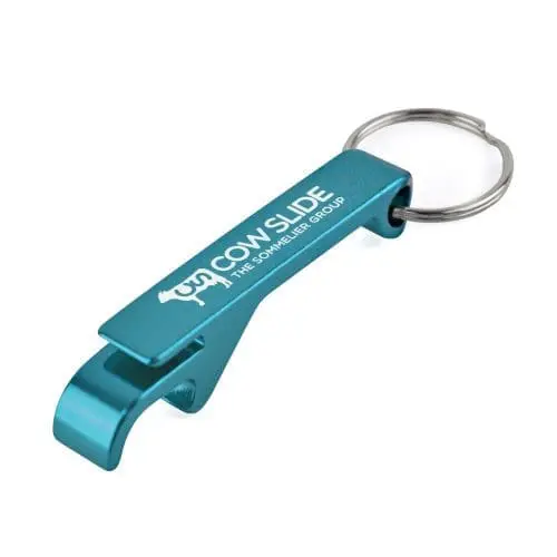 Branded Ralli Bottle Opener Keyring in Light Blue