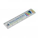 Promotional recycled 15cm ruler in white with printed logo or design