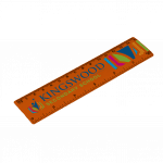 Promotional recycled 15cm ruler in orange with printed logo