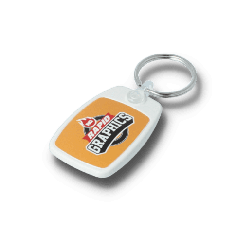 Promotional recycled compact keyring with printed design or logo