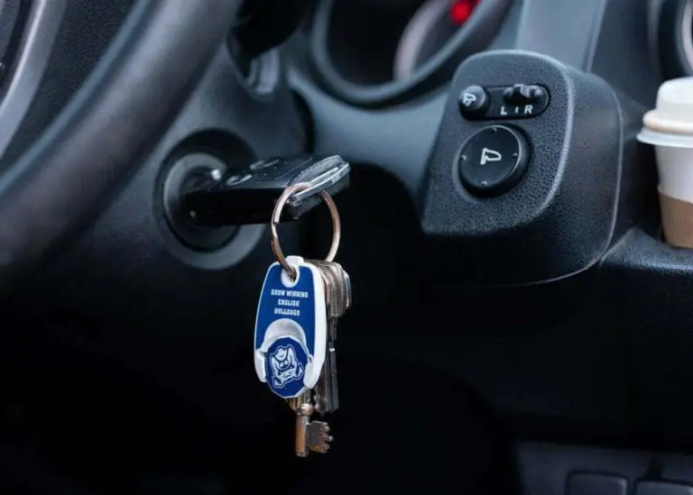 Branded recycled pop coin trolley keyring with printed logo