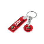 Promotional recycled trolley mate rectangle keyring with printed logo or design