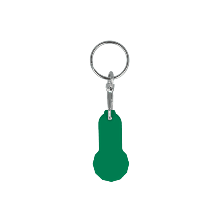 Recycled Trolley Stick Keyring Green