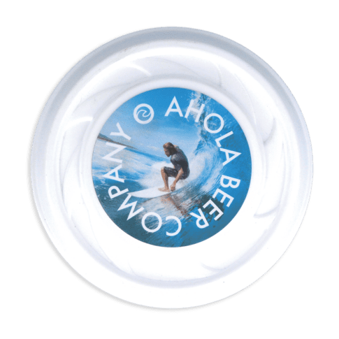 Promotional recycled turbo mini frisbee in white with printed design or logo