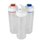 Branded Renzo 750ml Bottle with Coloured Flip Top and a clear body colour range