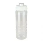 Branded Renzo 750ml Bottle with Coloured Flip Top and a clear body with White Trim