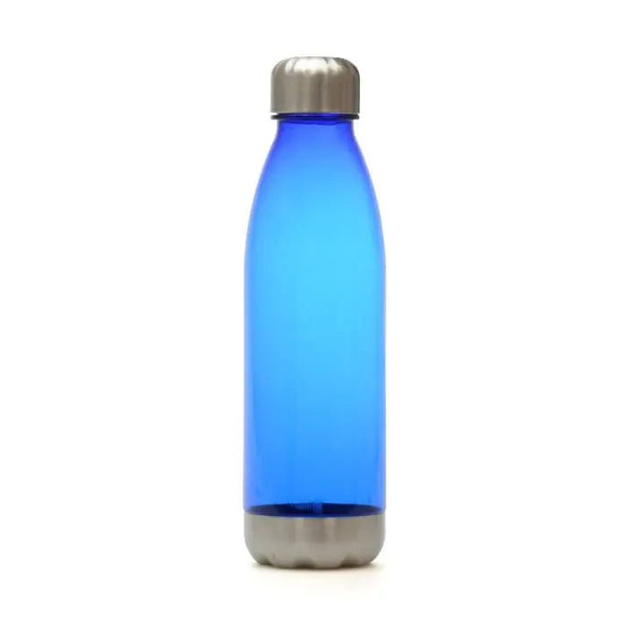 Branded Revive Recycled 650ml Drinks Bottle with Silver lid and Base in Blue