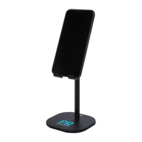 Printed Rise Phone/Tablet Stand in black printed with logo or design