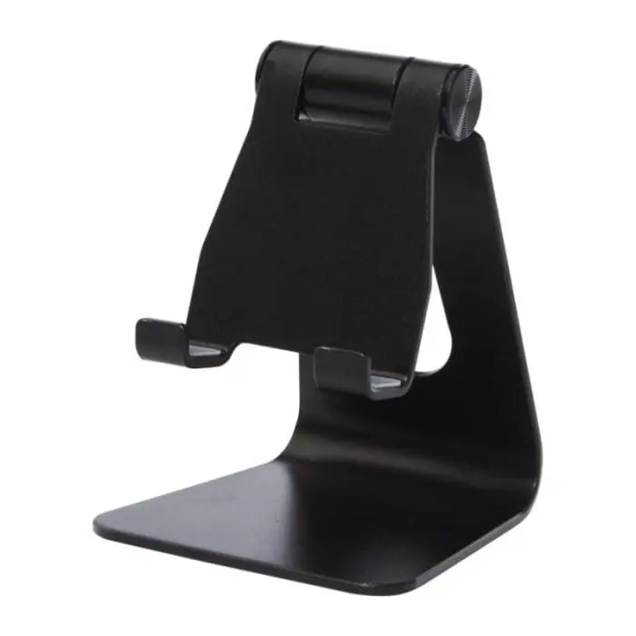 Promotional black tablet stand for tablet with printed logo