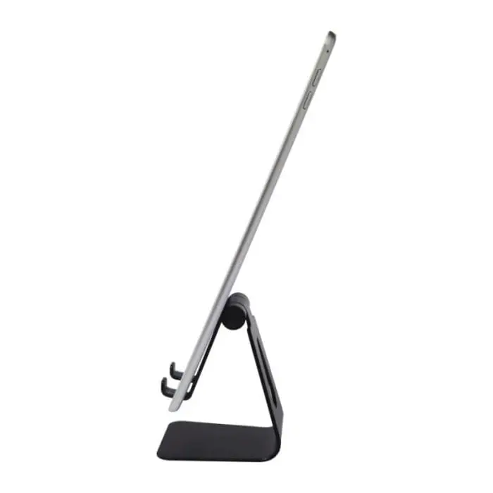 Rise tablet stand in black with printed logo