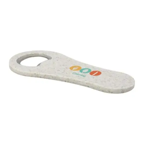 Branded Wheat Straw Bottle Opener in Natural