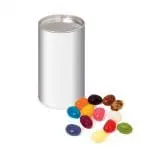 Branded small snack tube with Jelly Beans sweets and printed logo