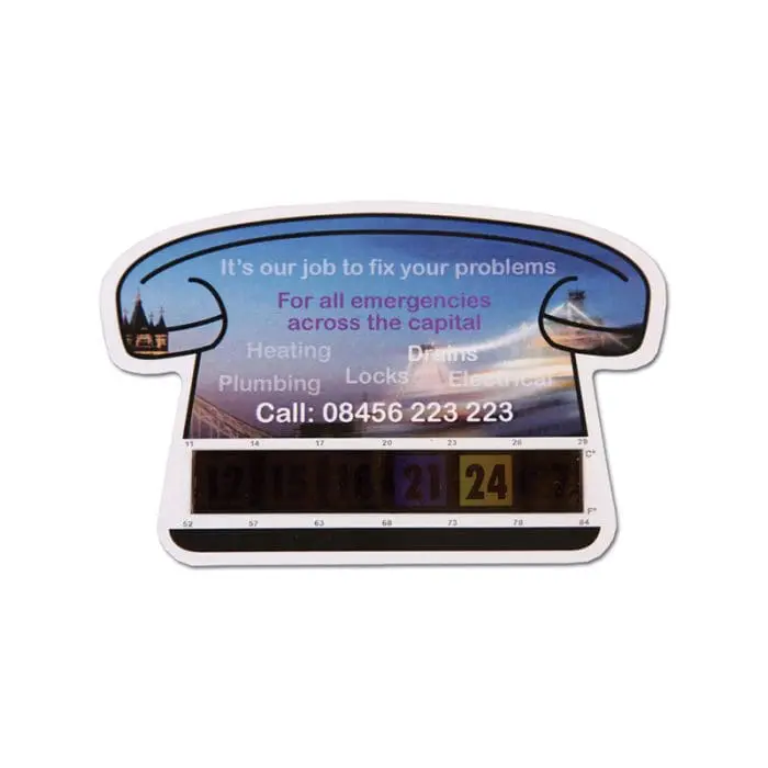 Branded Small Temperature Gauge Card in Telephone Shape