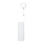 Branded white plastic Span powerbank with printed logo