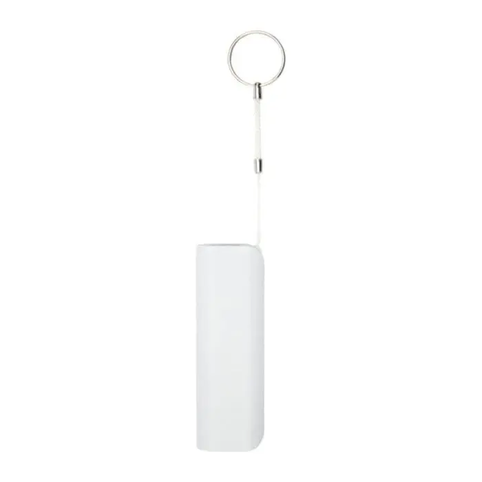 Branded white plastic Span powerbank with printed logo