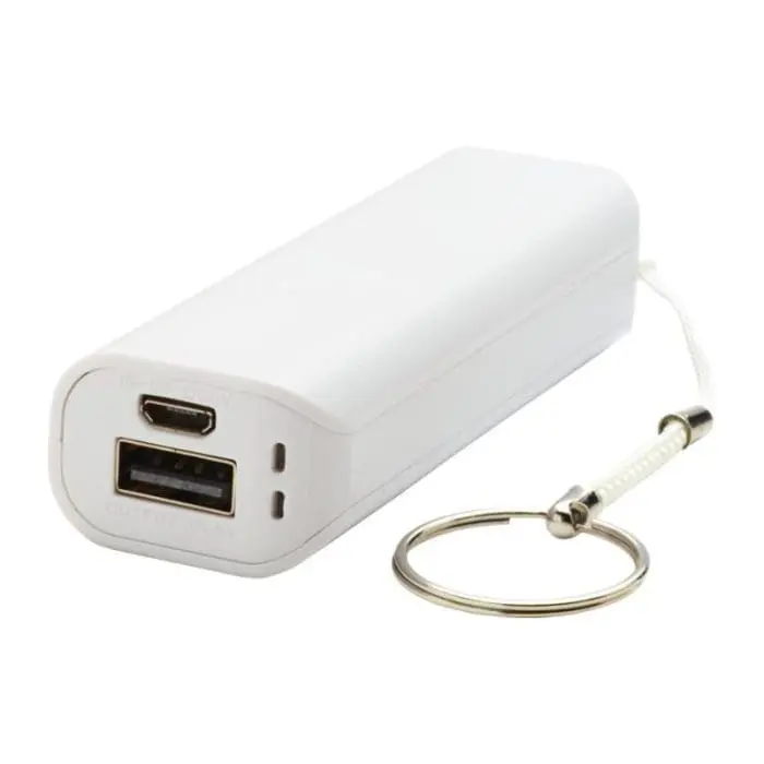 Promotional white plastic Span powerbank with printed logo